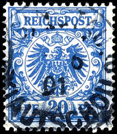 20 Pfennig  Violettultramarin, Tadellose Marke, Stempel "TSINGTAU KIAUTSCHOU Xa", Auf Dieser Wertstufe Selten, Steuer X  - Kiaochow