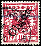 5 Pfg. Auf 10 Pfg Krone/Adler Mit Diagonalem Aufdruck, Type 3b, Tadellos Gestempelt "TSINGTAU ..4/1 00", Kabinett, Selte - Kiauchau