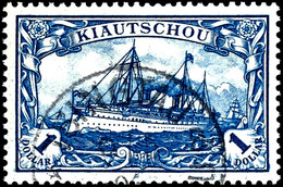 1 $ Kaiseryacht O. Wz., Gezähnt 25:16, Zentrisch Gestempelt K1 "TSINGTAU A 9/5 06", Tadellose Erhaltung, Sehr Schöne Int - Kiaochow