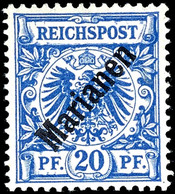 20 Pfg. Mit Diagonalem Aufdruck, Ungebraucht, Gepr. Bothe BPP, Mi. 220.-, Katalog: 4I * - Mariana Islands