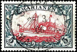 5 M. Kaiseryacht Ohne Wz., Zentrisch Gestempelt K1 "SAIPAN 25/3 06", Tadellose Erhaltung, Kabinett, Gepr. Larisch Und Ne - Marianen