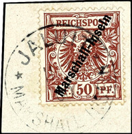 50 Pf Berliner Ausgabe Tadellos Auf Briefstück, Gestempelt "JALUIT 11/9 00 MARSHALL-INSELN" (Sorte II), Fotoattest Jäsch - Marshall Islands