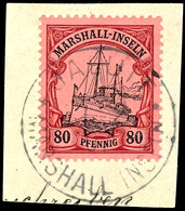 80 Pfennig Luxusbriefstück, Zentraler Stempel "JALUIT", Gepr. R. Steuer BPP, Michel 42,-, Katalog: 21 BS - Marshall-Inseln