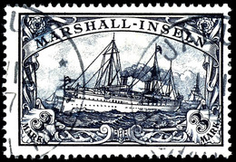 3 Mark Kaiseryacht, Tadellos, Gestempelt "JALUIT", Geprüft Pfenninger, Michel 240,-, Katalog: 24 O - Marshall-Inseln