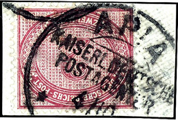 2 Mark Dunkelrotkarmin, Kleines Fehlerfreies Briefstück Mit Stempel "APIA KAISERL.DEUTSCHE POSTAGENTUR **", Michel 350,- - Samoa