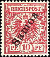 10 Pfennig Dunkelrosarot, Ungebraucht, Pracht, Michel 200,-, Katalog: 3b * - Samoa