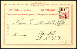 Antwortkarte 1 D Auf 10 Pfennig, Antwortteil, Gestempelt "APIA", Michel 170,-, Katalog: P4 O - Samoa