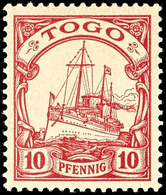 10 Pfg Kaiseryacht, Luxus Postfrisch, Mi. 60,-, Katalog: 9 ** - Togo