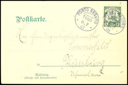 PORTO SEGURO, Graublauer Stempel Auf Ganzsache 5 Pfennig Grün, Sehr Gut Erhalten,  Michel/Arge 110,-, Katalog: P14 BF - Togo