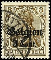 3 C. Auf 3 Pfg Gelbbraun, Aufdrucktype II, Gestempeltes Kabinettstück, Bestens Geprüft Hey BPP, Mi. 120.-, Katalog: 11aI - Sonstige & Ohne Zuordnung