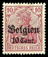 10 C. Auf 10 Pfg Rot, Aufdrucktype I, Gestempeltes Kabinettstück, Bestens Geprüft Hey BPP, Mi. 50,-, Katalog: 14cI O - Other & Unclassified