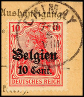 "CHIMAY 5 VIII ?", Klar Auf Paketkartenausschnitt 10 C., Katalog: 14 BS - 1. WK