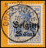 "GREZ-DOICEAU ? IX 18", Klar Auf Paketkartenausschnitt 25 C., Katalog: 18 BS - WWI