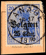 "MANAGE 11 I 1918, Klar Und Zentr. Auf Postanweisungsausschnitt 25 C., Katalog: 18 BS - WWI