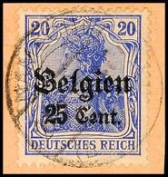 "NAMECHE 22.2.17", Zentr. Auf Postanweisungsausschnitt 25 C., Katalog: 18 BS - WWI