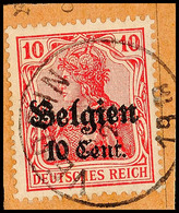 "VEDRIN 22 IX 1918",  Klar Und Zentr. Auf Postanweisungsausschnitt 10 C., Katalog: 14 BS - WWI