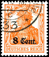 8 C. Auf 1/2 Pfg. Rötlichorange, Gestempelt, Geprüft Hey BPP, Mi. -.-, Katalog: 3b O - Andere & Zonder Classificatie