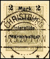 2 Mark Auf 2 1/2 Pfg Germania, Aufdruck In Type AIb, Tadellos Gestempelt "CHRISTBURG 15.5.20" Auf Briefstück, Gepr. Bock - Other & Unclassified