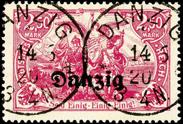 2.50 Mark Rosakarmin, Echt Und Zeitgerecht Gestempelt Mit  Ersttagsstempel "DANZIG * 1a 14.6.20 3-4N", Tadellose Erhaltu - Andere & Zonder Classificatie