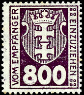 10-800 Pfennig Dunkelbraunviolett (1. Auflage), 10 Werte Komplett Ungebraucht, Mi. 205,-, Katalog: 1/13 B * - Sonstige & Ohne Zuordnung