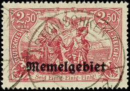 2,50 Mk Lilarot, Prachtstück Mit Stempel "STONISCHKEN", Gepr. Nagler VP, Mi. 80,-, Katalog: 13a O - Klaipeda 1923