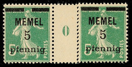 5 Pf Auf 5 C ZS-Paar Mit Millésieme Tadellos Postfrisch, Mi. 70.-, Katalog: 18bMSO ** - Memel (Klaïpeda) 1923