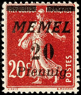 20 Pf Auf 20 C In Type II Tadellos Postfrisch, Mi. 180,-, Katalog: 56II ** - Memel (Klaïpeda) 1923