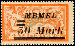50 M Auf 2 Fr. In Abstandstype II Tadellos Postfrisch, Mi. 220.-, Katalog: 97II ** - Memelland 1923