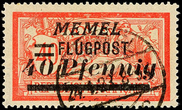 40 Pfennig Auf 40 Cent, Aufdruckfehler I, Tadellos Gestempelt, Gepr. Dr. Petersen BPP, Mi. 70.-, Katalog: 98I O - Memelland 1923