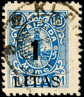 1 L Auf 800 M Blau In Type IIa  "höherstehendes I " Tadellos Gestempelt, Mi. 180,-, Katalog: 202IIIa O - Memel (Klaïpeda) 1923