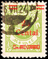25 C Auf 50 M In Type III Mit PFVIII Gestempelt Min. Erh. Gepr. Klein, Mi. 400,-, Katalog: 218IIIPFVIII O - Memelland 1923