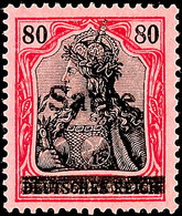 80 Pfg Germania Mit Aufdruck "Sarre" In Type I, Aufdruckfehler B "waagerecht Geteilter Balken", Tadellos Postfrisch, Gep - Sonstige & Ohne Zuordnung