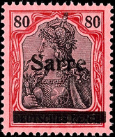 80 Pfg Germania Mit Aufdruck "Sarre" In Type I, Aufdruckfehler M "oberer Bogen Des S Gebrochen", Tadellos Postfrisch, Ge - Andere & Zonder Classificatie