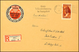 40 C. Bis 5 Fr. Volkshilfe-Volksabstimmung 1934, Kompletter Satz Auf 5 R-Ortsbriefe Von SAARBRÜCKEN 2 13.1.35, Jeder Bri - Other & Unclassified