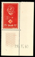 25 Fr. Rotes Kreuz 1950, Rechtes Unteres Eckrandstück Mit Druckdatum "28.3.50", Tadellos Postfrisch, Mi. 100,-, Katalog: - Other & Unclassified