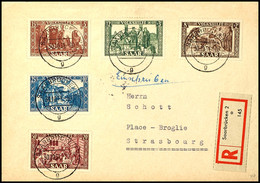 8 + 2 - 50 + 20 Fr. Kpl. Auf R-Satz-Brief Von SAARBRÜCKEN 30.10.51 Nach Strasbourg / Frankreich Mit Ankunftsstempel, Tad - Andere & Zonder Classificatie