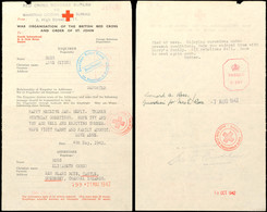 Nachrichtenübermittlung Vom 4.5.42 Auf Formular Vom Britischen Roten Kreuz Von England Nach Guernsey Und Zurück Mit Antw - 2. WK