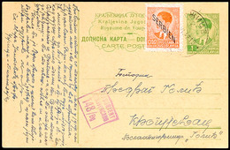 1 Din. Ganzsachenkarte Mit Zusatzfrankatur 0,50 Din. Mit EKr. "UZICE 2 / 14.6.42" Sowie Zensurstempel 148 / Bg Der Zensu - Other & Unclassified