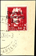2 L. Auf Briefstück, Gepr. Ludin Und Krischke BPP, Mi. 160.-, Katalog: 12 BS - Duitse Bez.: Zara