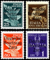 25 C., 50 C., 80 C. Und 1 Lire Freimarke Je Mit Aufdruck In Type II Und Aufdruckfehler I "Besetzuag", Tadellos Postfrisc - Occ. Allemande: Zara