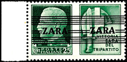 25 C. Grün Stahlhelm, Aufdruck In Type III, Tadellos Postfrisch, Fotobefund Brunel VP (2015): "Die Erhaltung Ist Einwand - Duitse Bez.: Zara