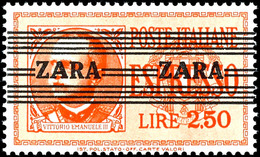 2,50 Lire Freimarke Mit Aufdruck "Zara" In Type III (Feld 81-82 Der Überdruckplatte), Tadellos Postfrisch, Auflage Nur 2 - Duitse Bez.: Zara