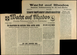 1944, "Wacht Auf Rhodos", Deutsche Soldatenzeitung Für Die Insel Rhodos, Ausgaben 28. März Und 18. Juli 1944 (im Untersc - Sonstige & Ohne Zuordnung