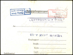 1944, Luftpost-KGF-Faltbrief Aus Dem Lager Lamsdorf Mit Aptiertem Poststempel Vom 9.8. Und Rotem Ra2 "Taxe Percue.....RM - Sonstige & Ohne Zuordnung