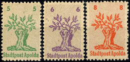 5 - 8 Pfg Baumstumpf, 3 Werte Komplett, Tadellos Postfrisch, Unsigniert, Mi. 140.-, Katalog: 1/3 ** - Apolda