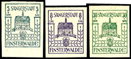 5 Pfg. Bläulichgrün, 8 Pfg. Blauviolett Und 30 Pfg. Smaragdgrün, Wiederaufbau, 3 Werte Postfrisch, Mi. 204,-, Katalog: 3 - Finsterwalde