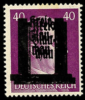 40 Pfg Hitler Mit Doppeltem Aufdruck, Ungebrauchtes Kabinettstück, Geprüft Findeisen BPP, Mi. 130,- Für **, Katalog: 15D - Glauchau