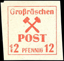 12 Pfg Freimarke Auf Gestrichenem Weißen Papier, Tadellos Postfrisch, Unsigniert, Allseits Breitrandig, Fotobefund Kunz  - Grossräschen