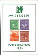 Blockausgabe Wiederaufbau Mit Abart III1 "8 Pfg Mehr Als 3 Mm Nach Oben Verschoben", Tadellos Postfrisch, Seltene Abart, - Meissen