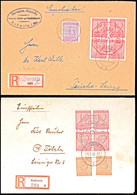 4x12 Pf., Beide 4er-Blocks Je A. R.-Brief, Rs. Ank.-Stpl., Mi. 260,-, Katalog: 1/2 BF - Sonstige & Ohne Zuordnung